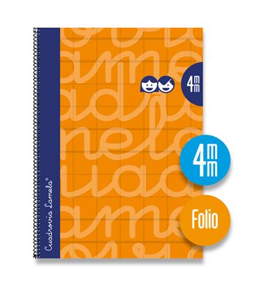 Cuaderno fº 4mm 80h 70g t.dura naranja lamela 7fte004n - 34698