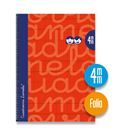 Cuaderno fº 4mm 80h 70g t.dura rojo lamela 7fte004r