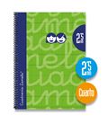 Cuaderno 4º 2,5mm 80h 70g t.dura verde lamela 7cte002v