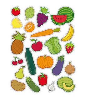 Gomet bolsa figuras frutas y verduras 3h apli 11439