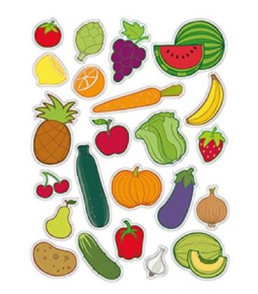 Gomet bolsa figuras frutas y verduras 3h apli 11439 - 11439