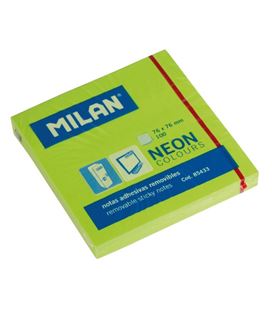 Notas adhesivas 75x75 verde brillante 80h milan 85433