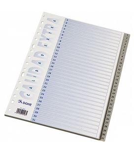Separador a4 indice 1-31 gris pp dohe 90198 - 06670