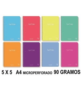 Cuaderno a4 5x5 100h 90grs microperforado polipropileno pacsa 16683